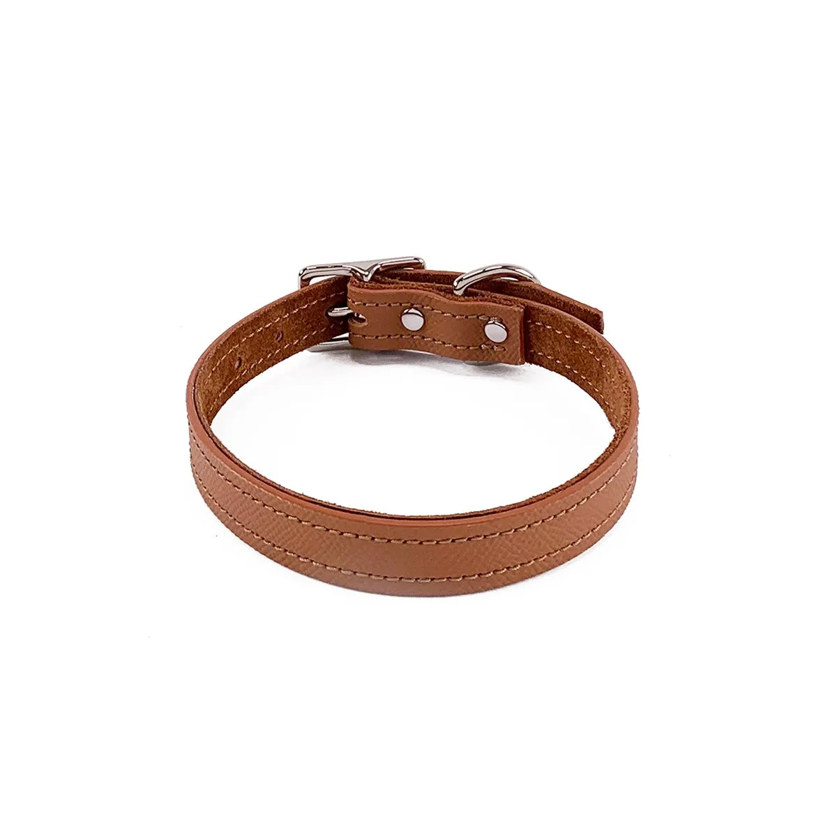 Colima Classic Leather Dog Collar Hazelnut