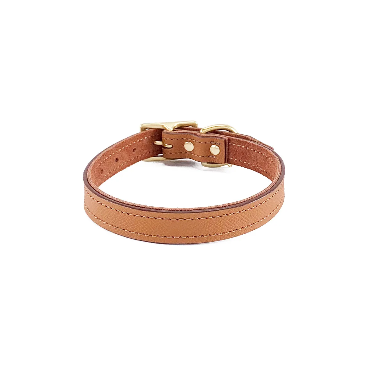 Colima Classic Leather Dog Collar Hazelnut