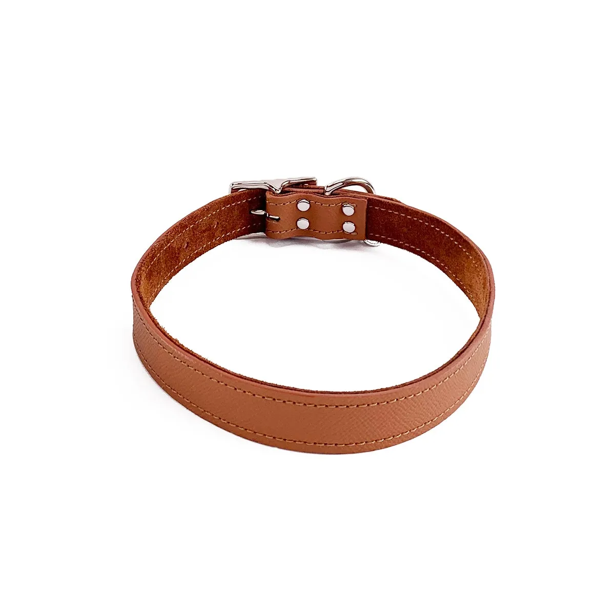 Colima Classic Leather Dog Collar Hazelnut