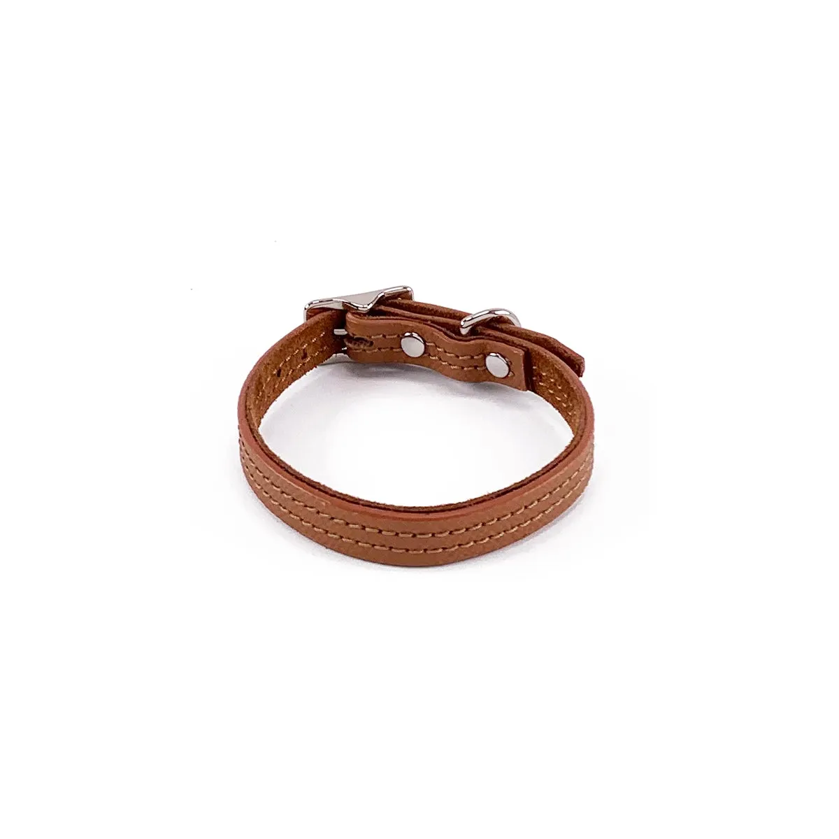 Colima Classic Leather Dog Collar Hazelnut