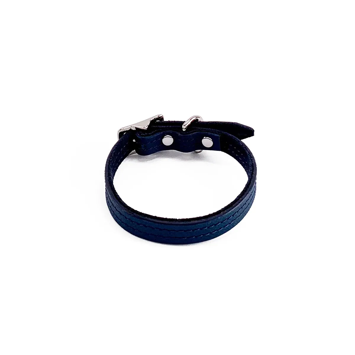 Colima Classic Leather Dog Collar Orion Blue