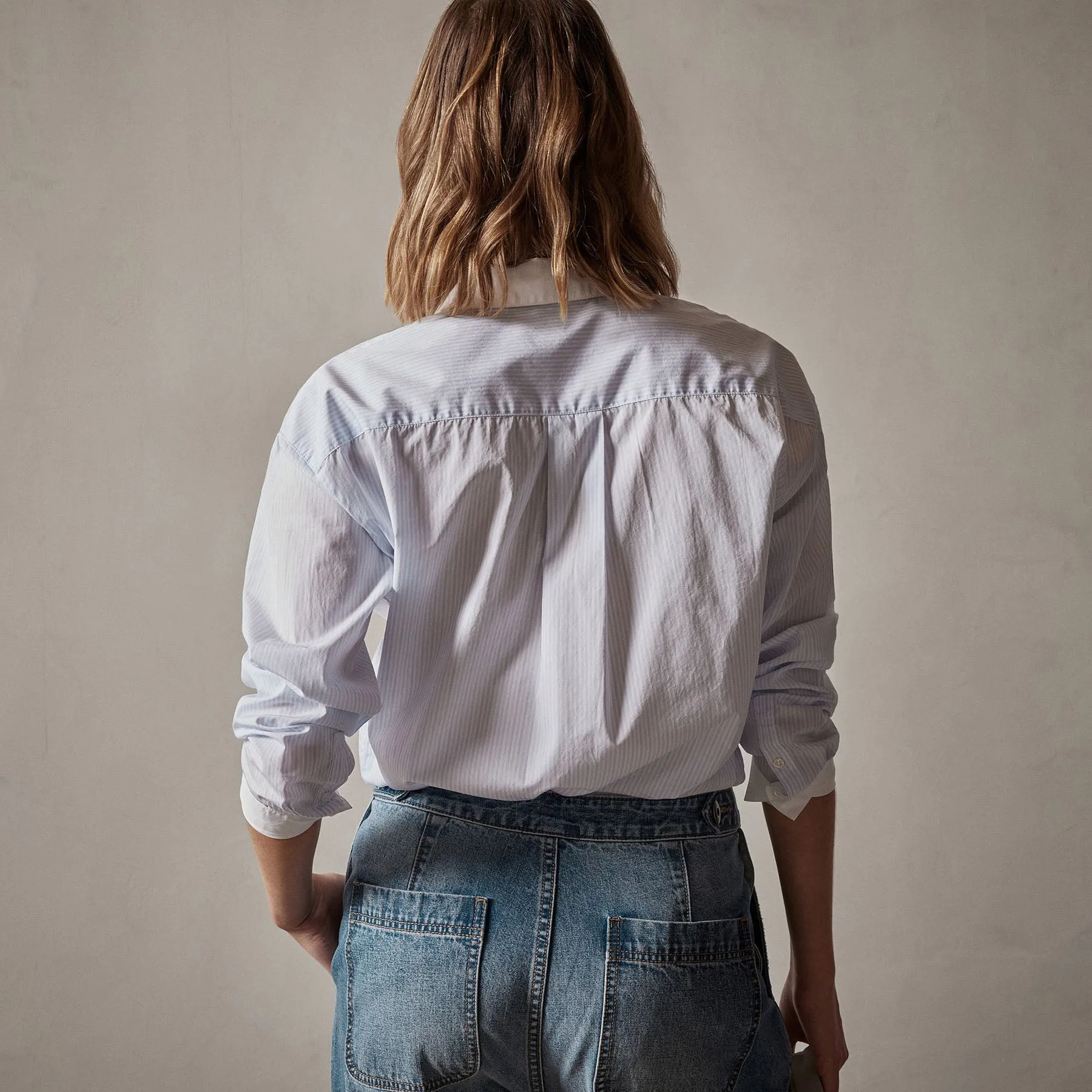 Contrast Striped Shirt - Light Blue Stripe