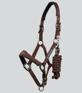 Corda Padded Head Collar with Lead Rope Brown