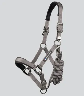 Corda Padded Head Collar with Lead Rope Grey