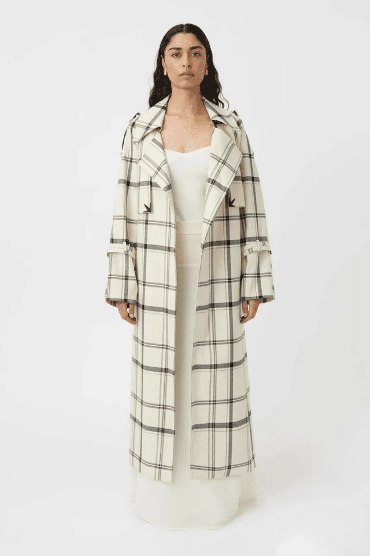 CORELIA TRENCH COAT CREAM/BLACK CHECK