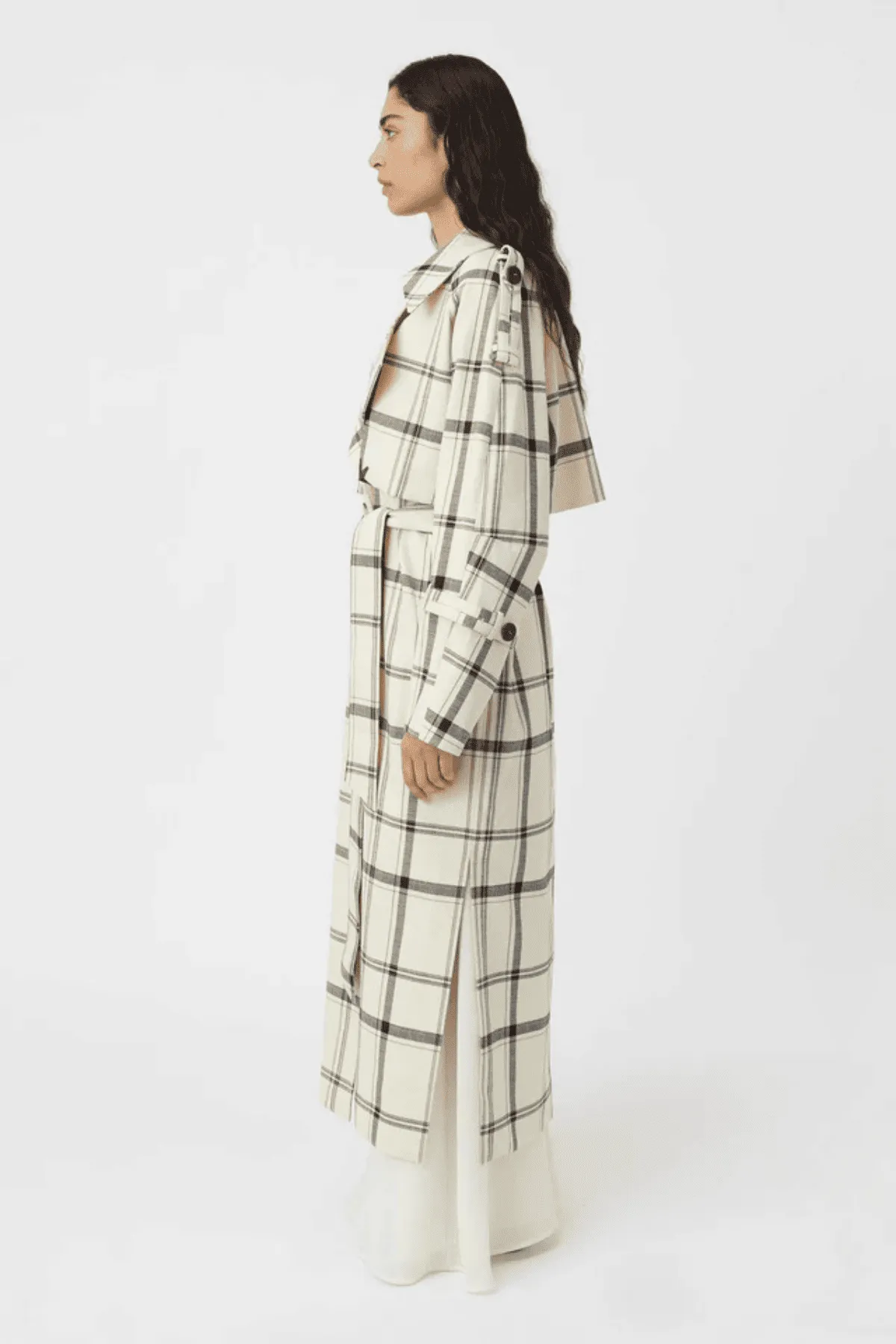 CORELIA TRENCH COAT CREAM/BLACK CHECK