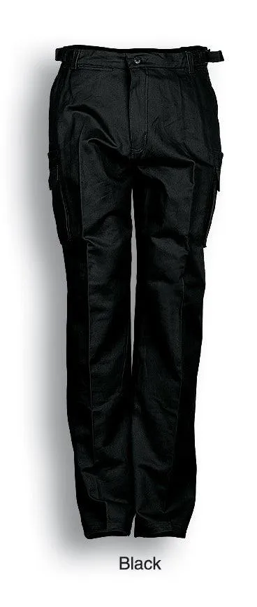 Cotton Drill Cargo Work Pants - Black