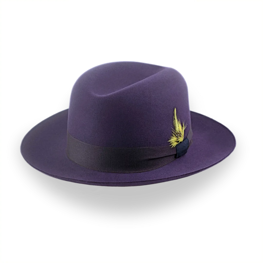 Dark Purple Fur Felt Fedora For Men | The Tobin