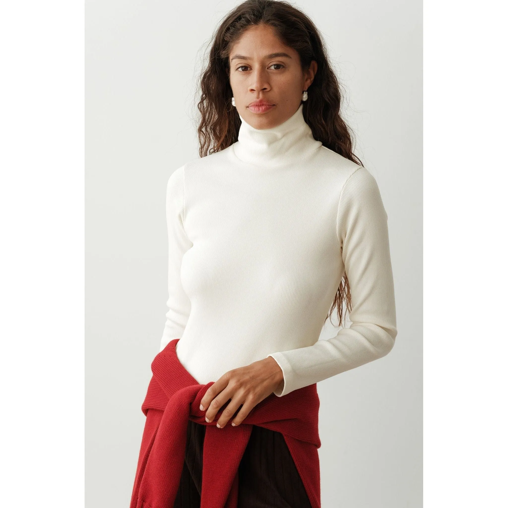 Donni The Baby Rib Turtleneck Cream