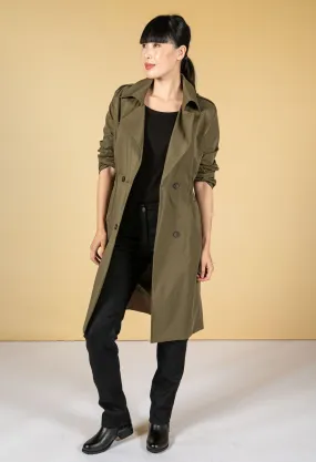 Double Breasted Trench Coat in Khaki