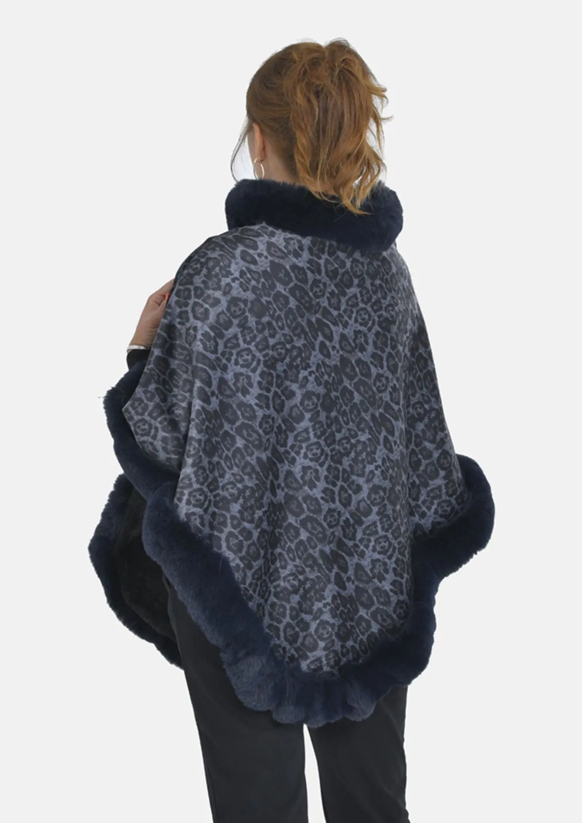 Double Layer Faux Fur Poncho