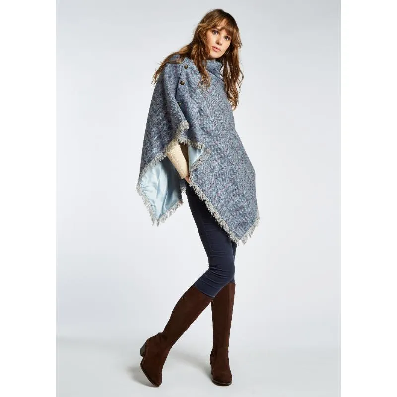 Dubarry Hazelwood Ladies Tweed Poncho - Denim Haze