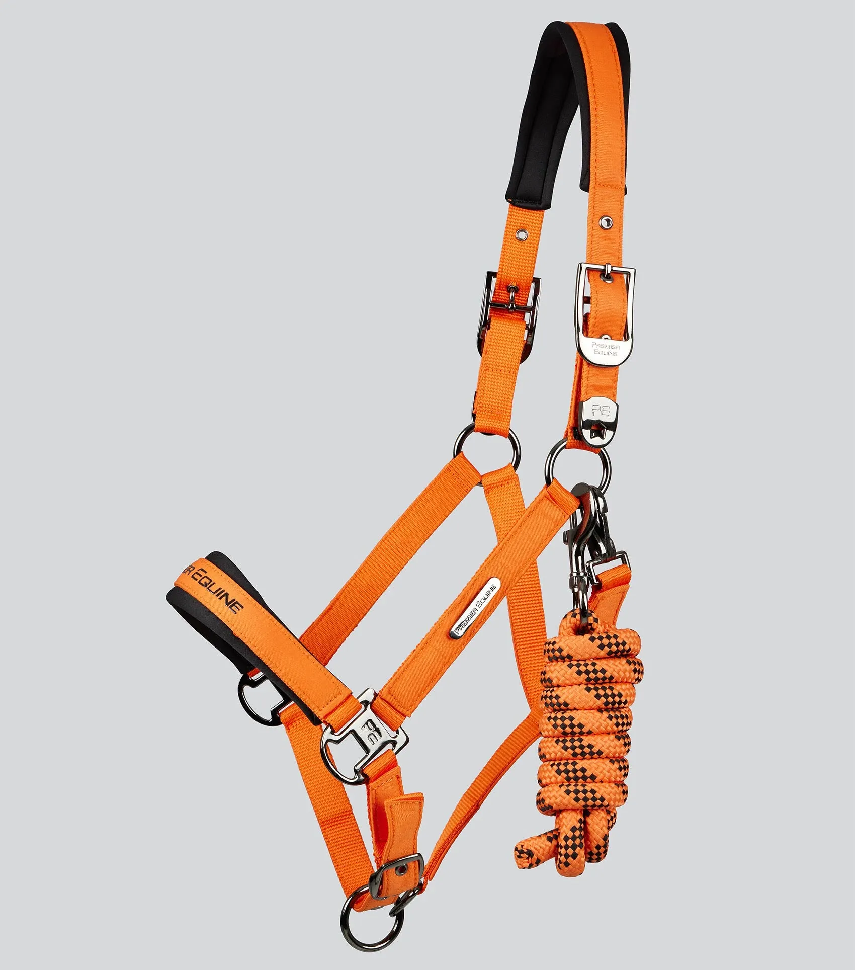 Duco Padded Head Collar with Lead Rope Orange