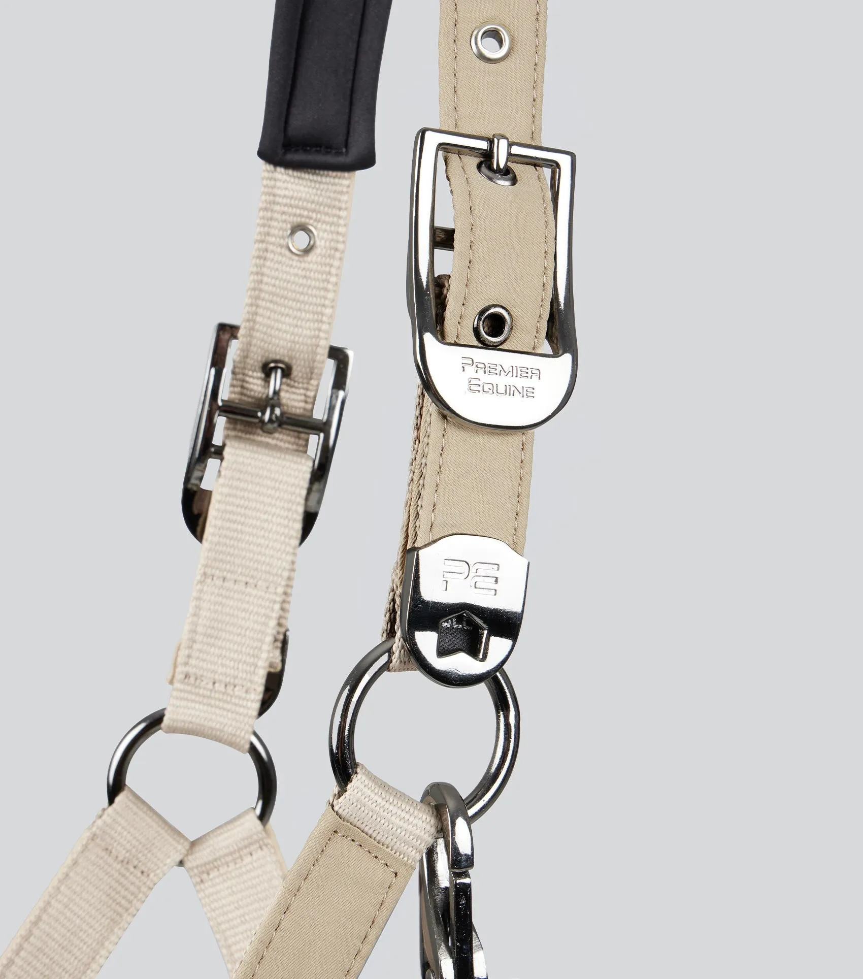 Duco Padded Head Collar with Lead Rope Taupe