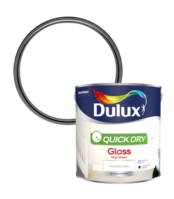 Dulux Quick Dry Gloss Paint - Pure Brilliant White