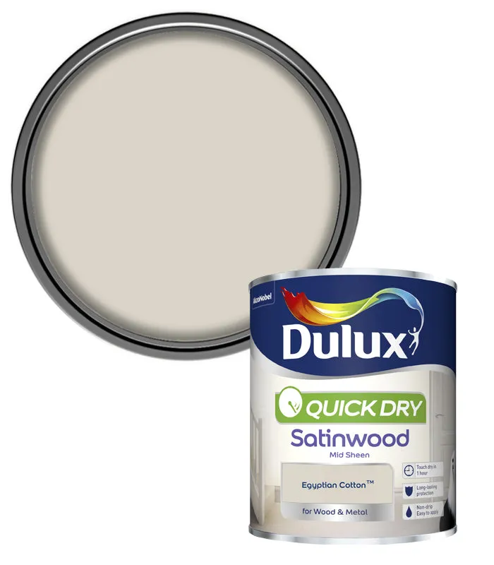 Dulux Quick Dry Satinwood Paint - 750ml