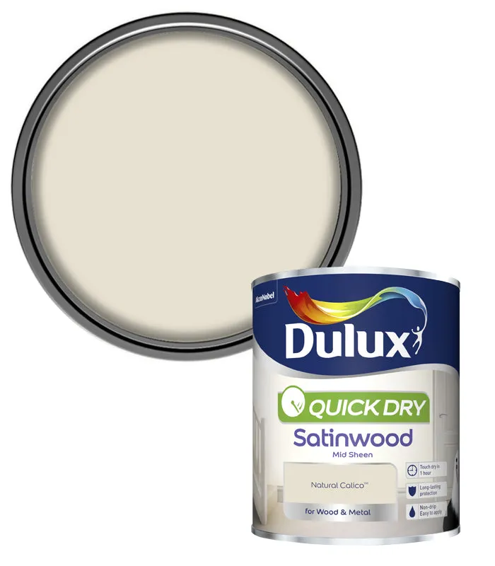 Dulux Quick Dry Satinwood Paint - 750ml