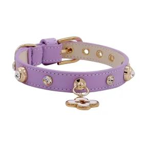 Elegant Genuine Leather Pet Collars with Charm - Luxury Dog & Cat Necklace for Poodles, Papillons, Chihuahuas & Puppies