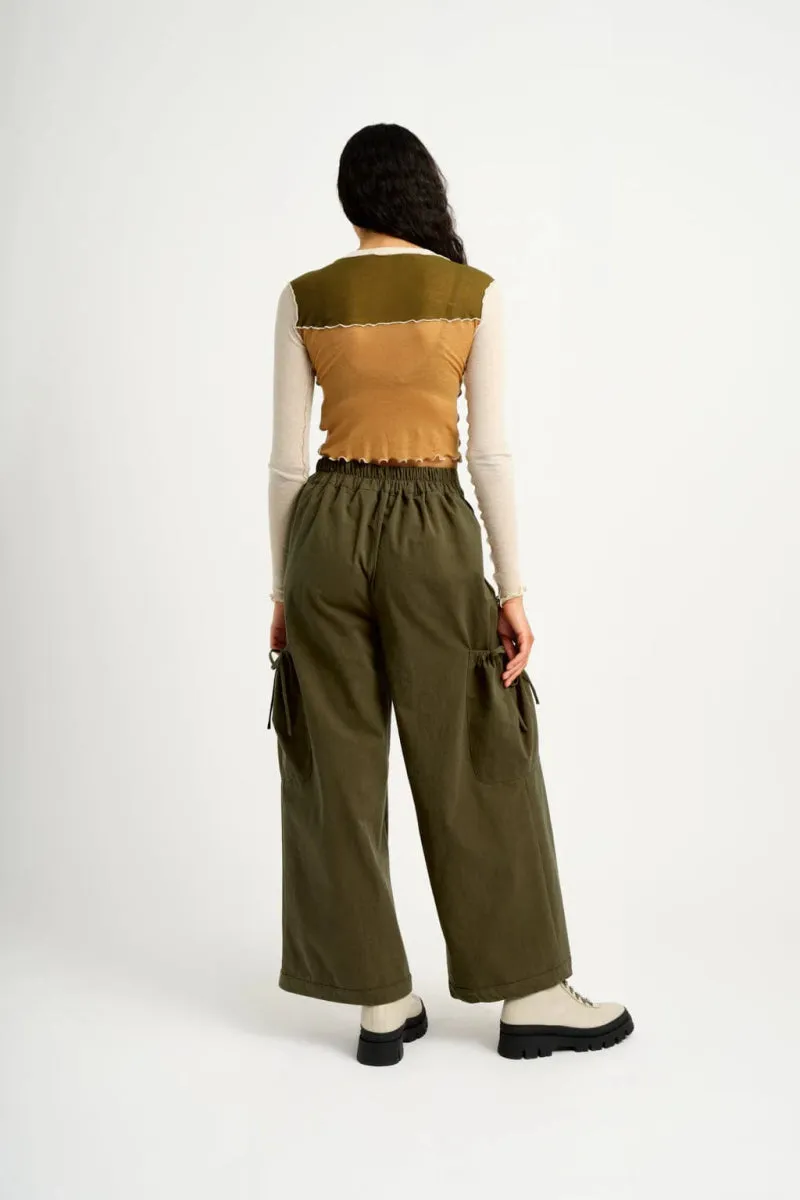 Eliza Faulkner Brodie Pant - Khaki (Online Exclusive)