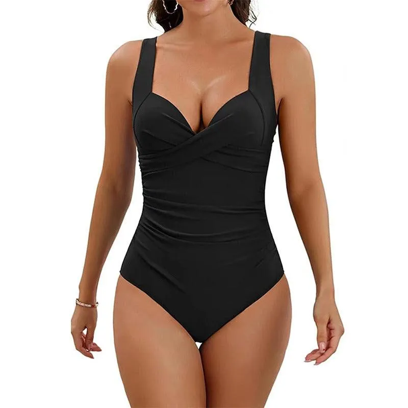 European And American Push Up Hard Bag One-piece Swimsuit