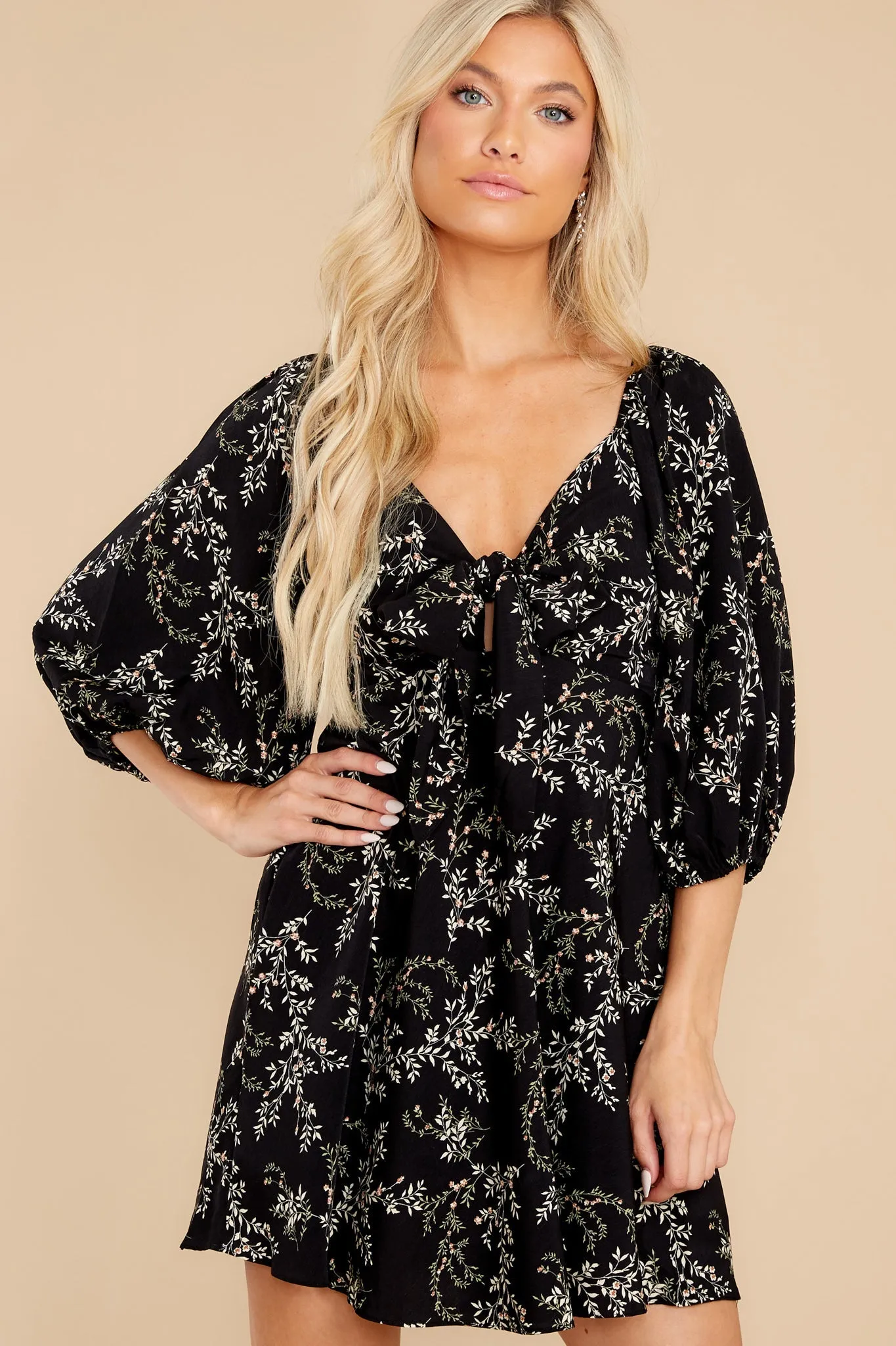 Exclusively Yours Black Floral Print Romper Dress