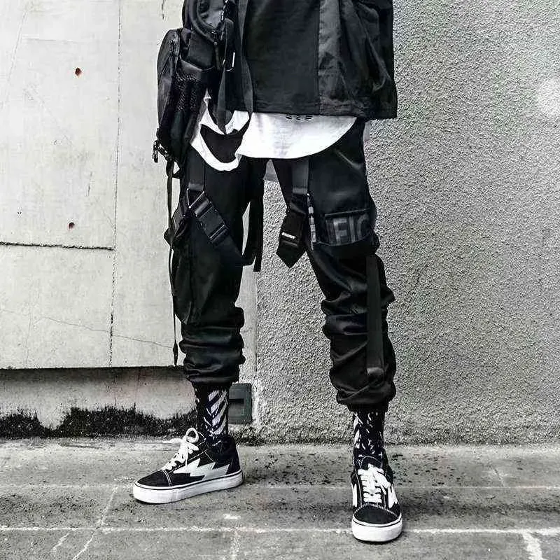 Fashion Chic Japanese Streetwear Joggers Men Cargo Pants High Street Stylish Techwear Pocket Hip Hop Breaking Harem Pants Male G220802