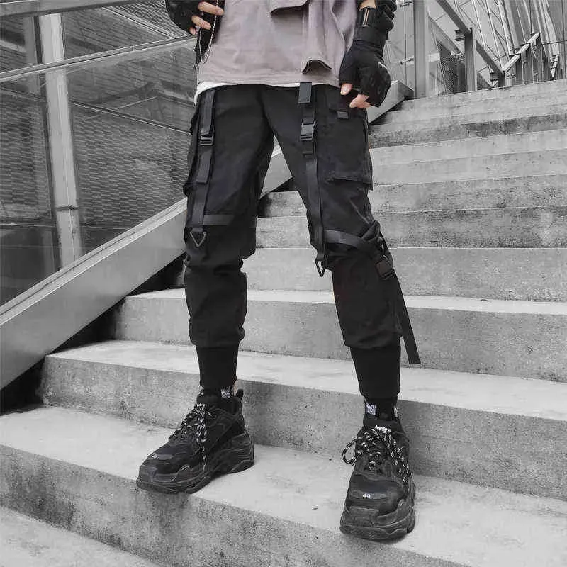 Fashion Chic Japanese Streetwear Joggers Men Cargo Pants High Street Stylish Techwear Pocket Hip Hop Breaking Harem Pants Male G220802