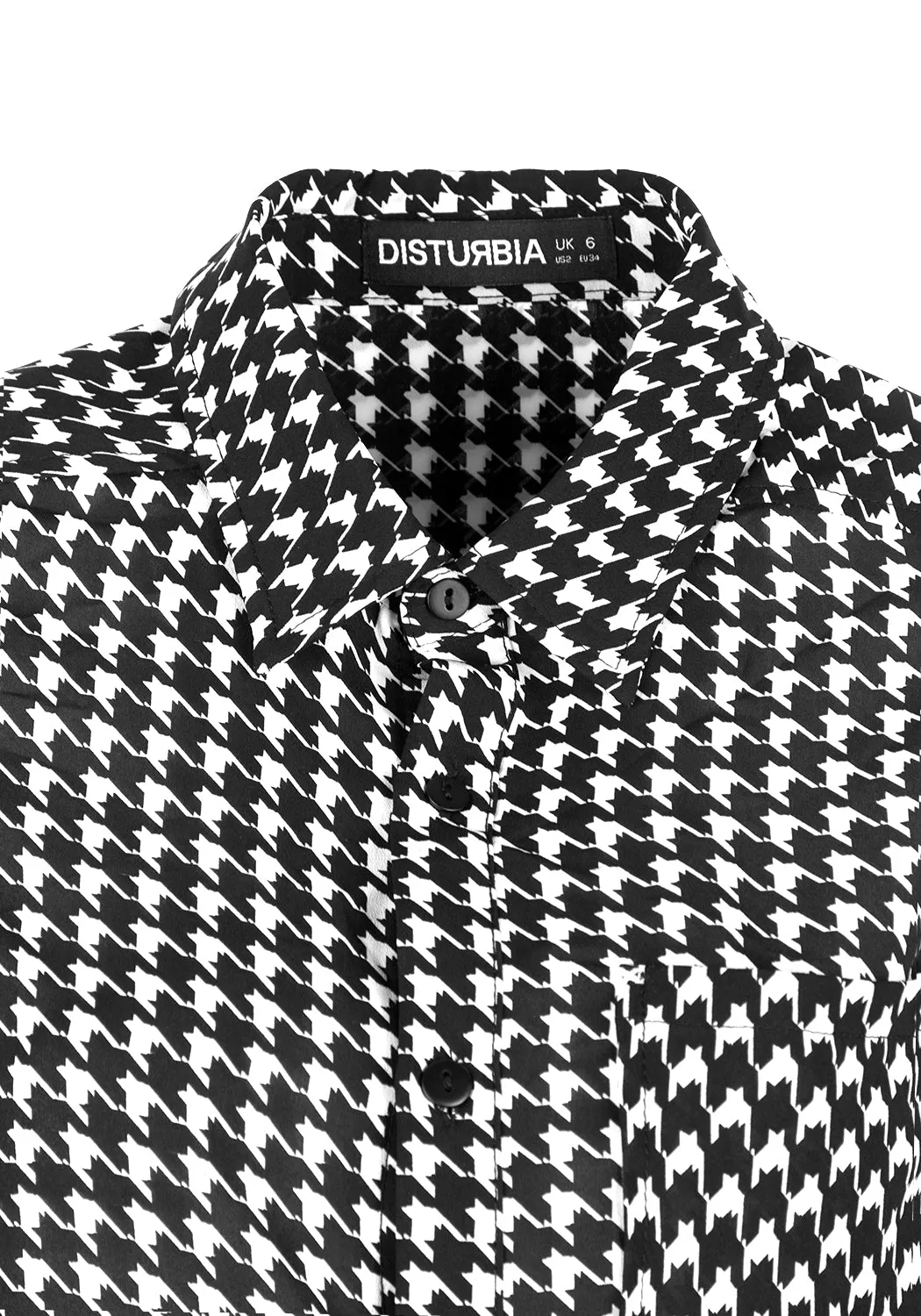 FATALE HOUNDSTOOTH SHIRT DRESS