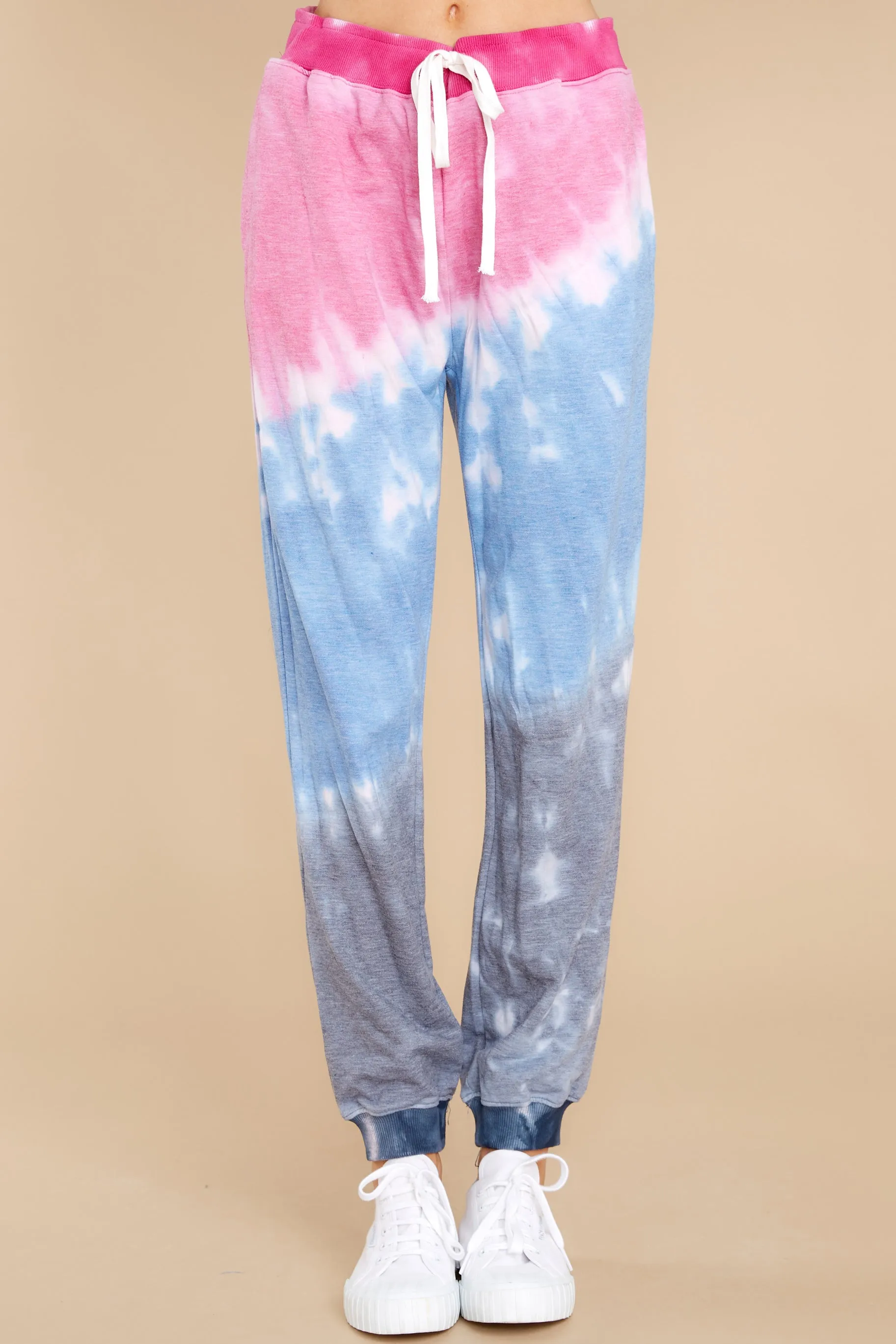 Feel Something Pink And Blue Tie Dye Joggers