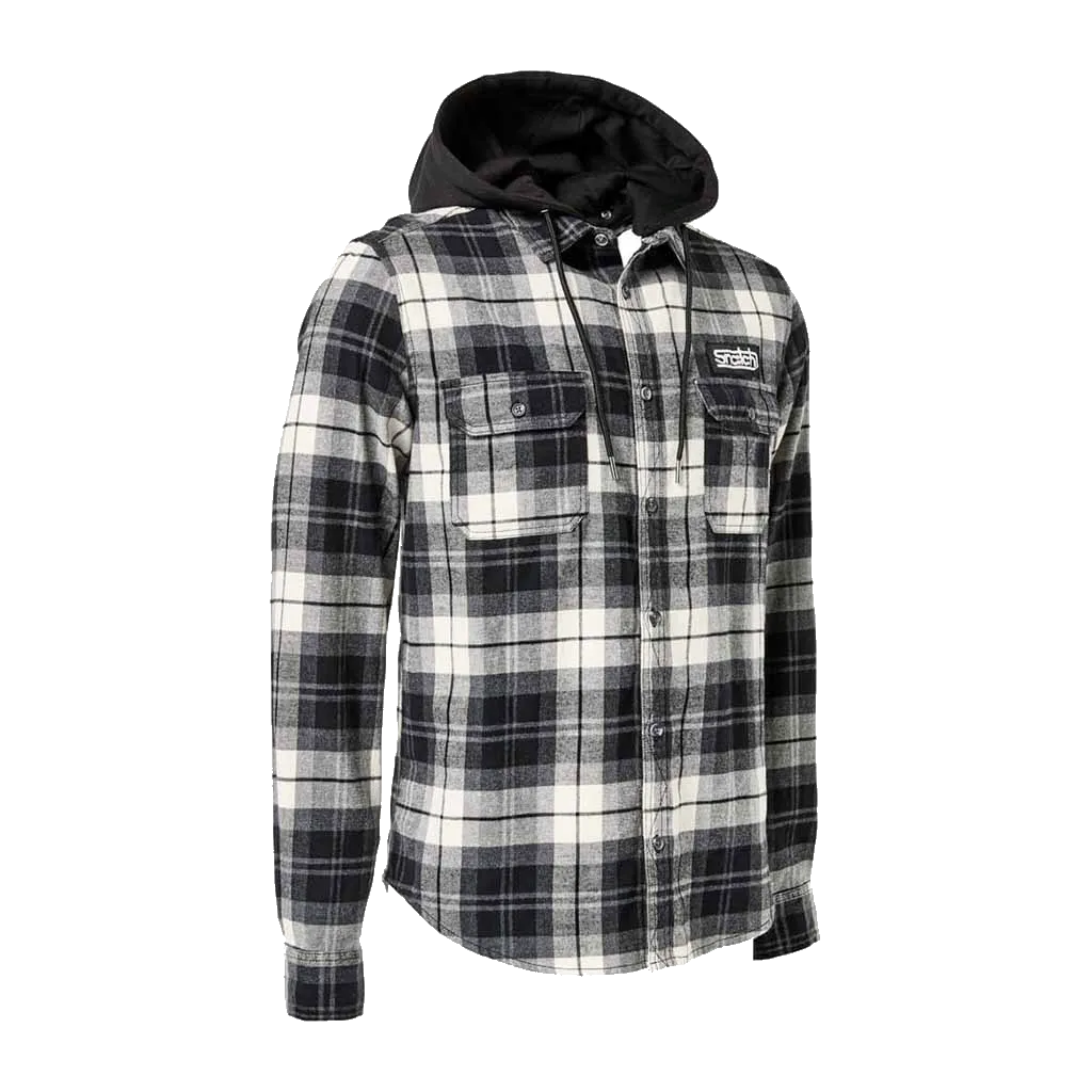 Flanno With Hood Long Sleeve Black