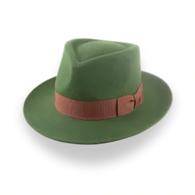 Forest Green Snap Brim Fedora in Stylish Fur Felt | The Sovereign