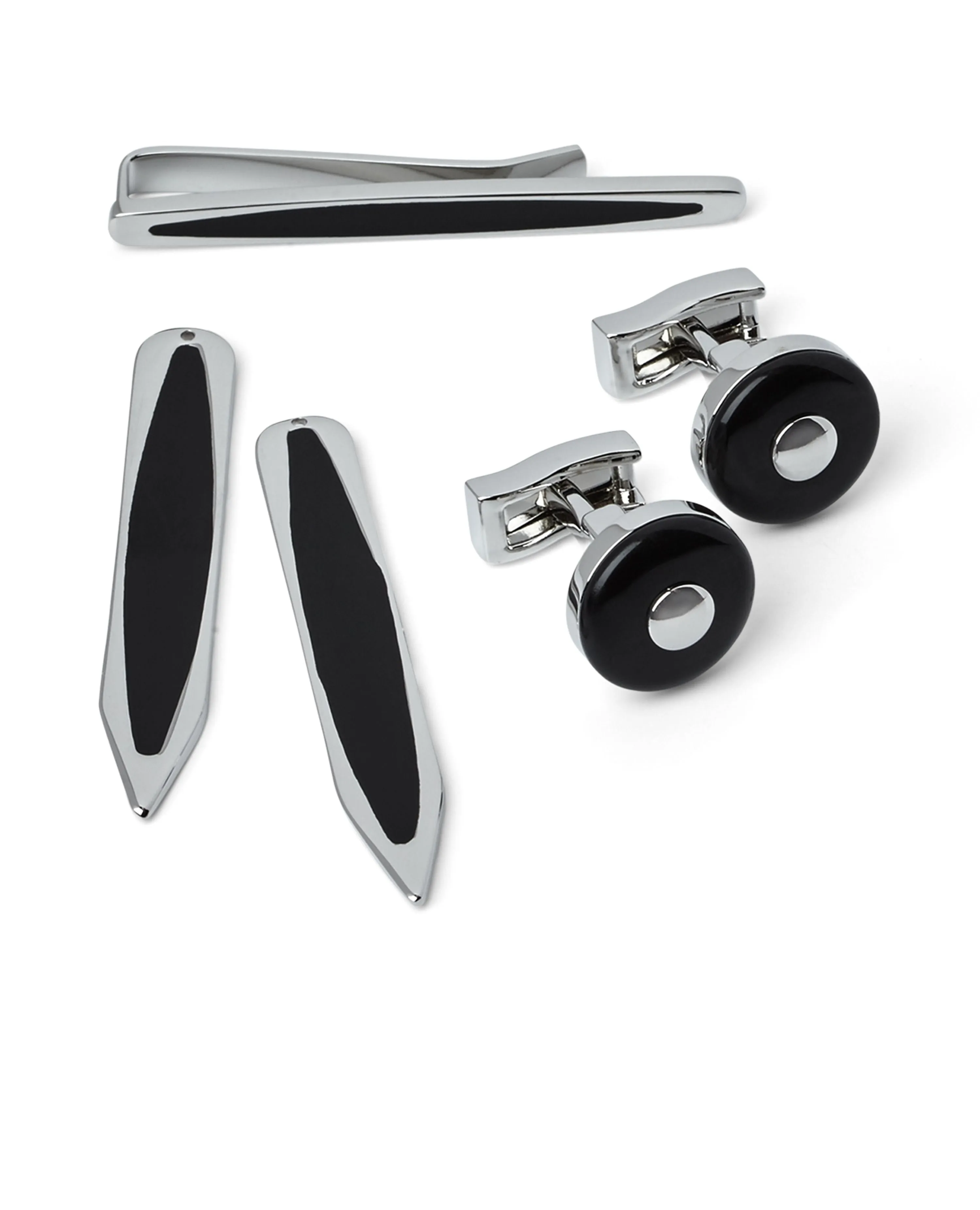 Gloss Black Shirt Accessory Gift Set