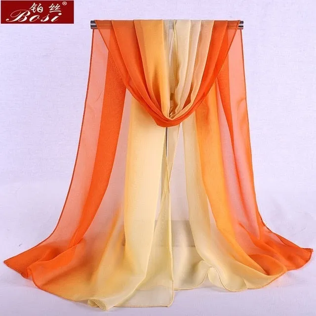 Gradient Luxury Chiffon Scarf