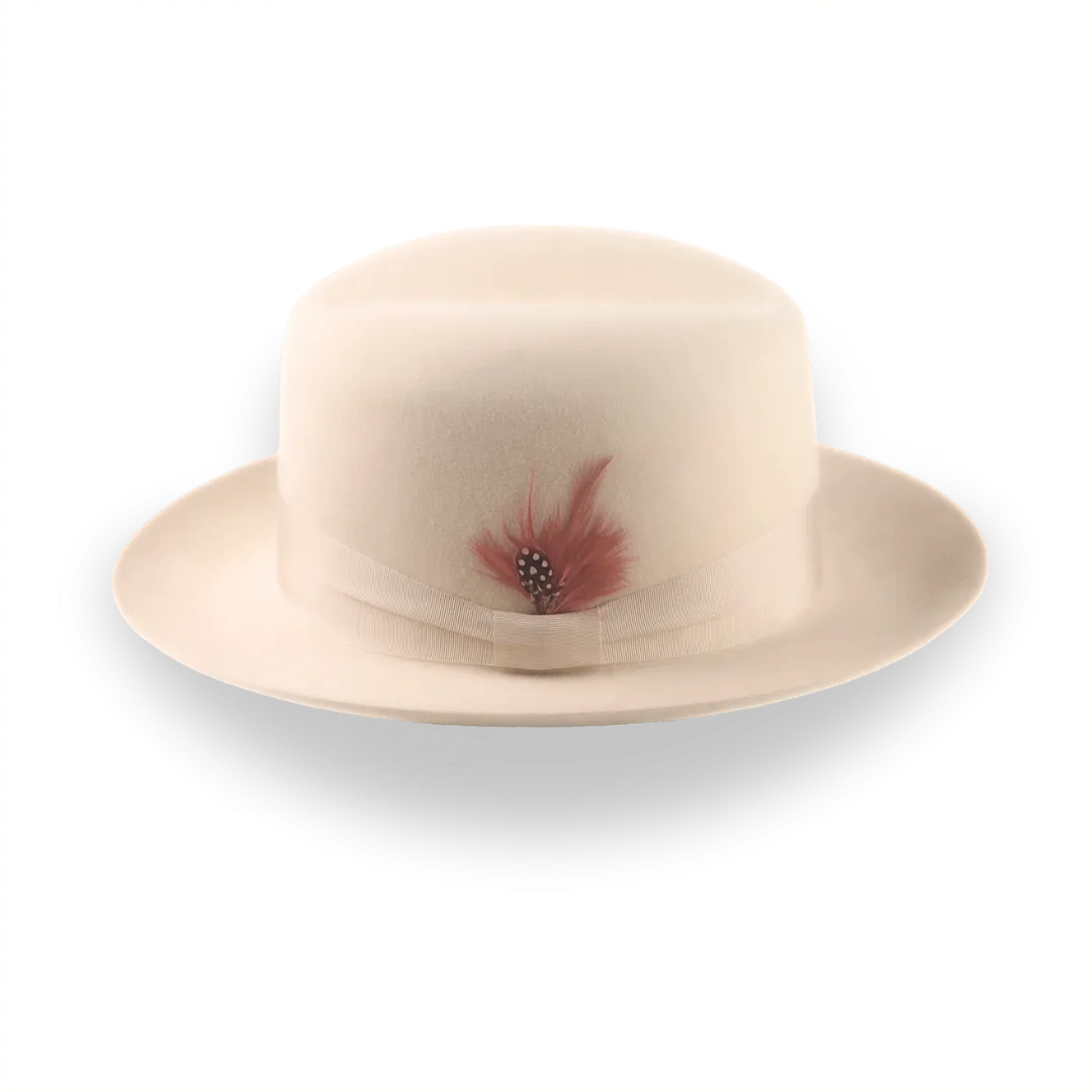 Handcrafted Cream Fedora Hat in Premium Fur Felt | The Tobin