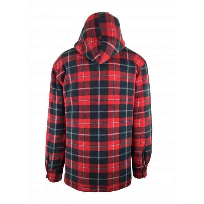 Hazy Blue Kids Sherpa Fleece Lined Checked Hooded Shirt - Robbo