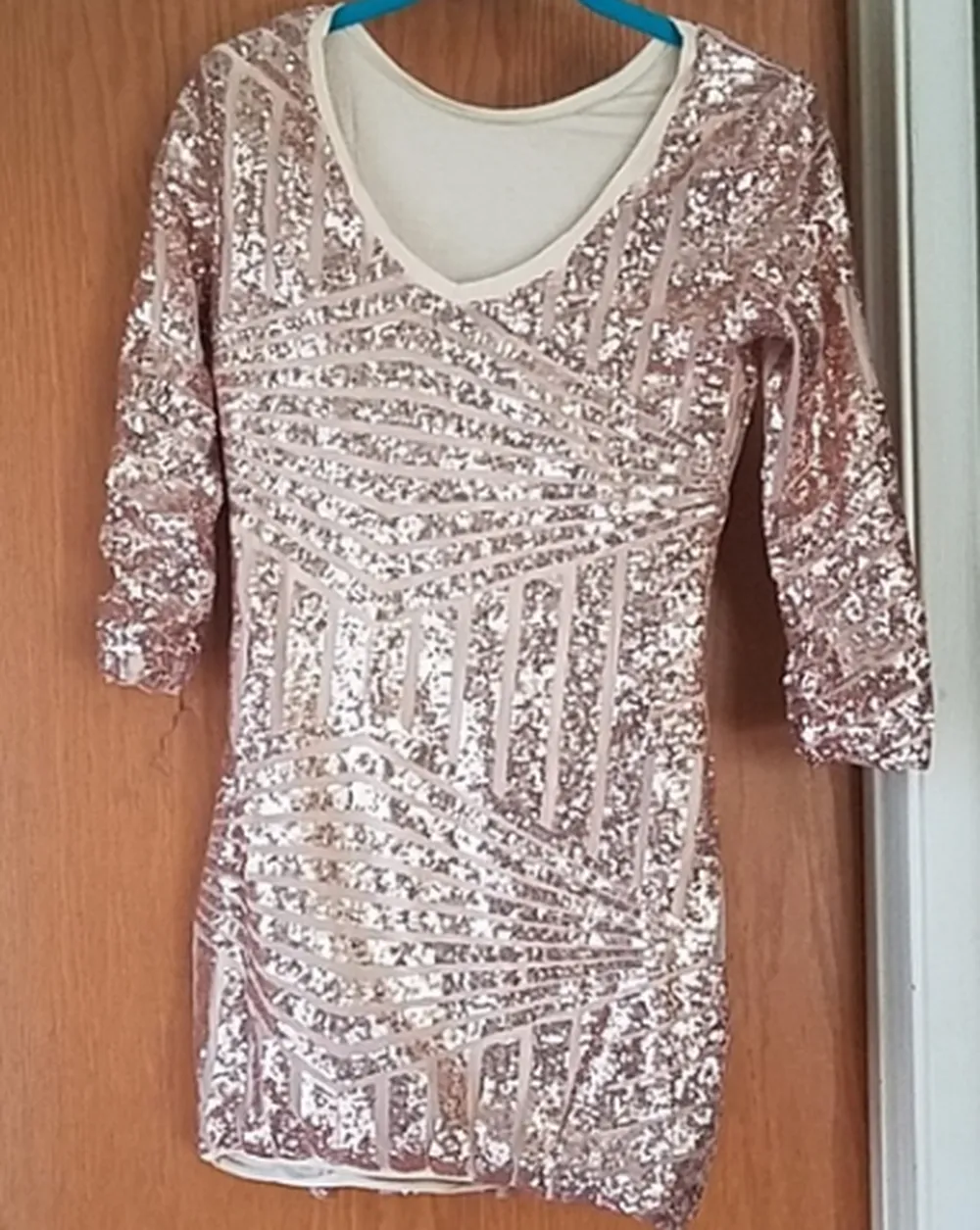 HDY Haoduoyi Apparel Golden Sequined Women Bodycon Mini Dress