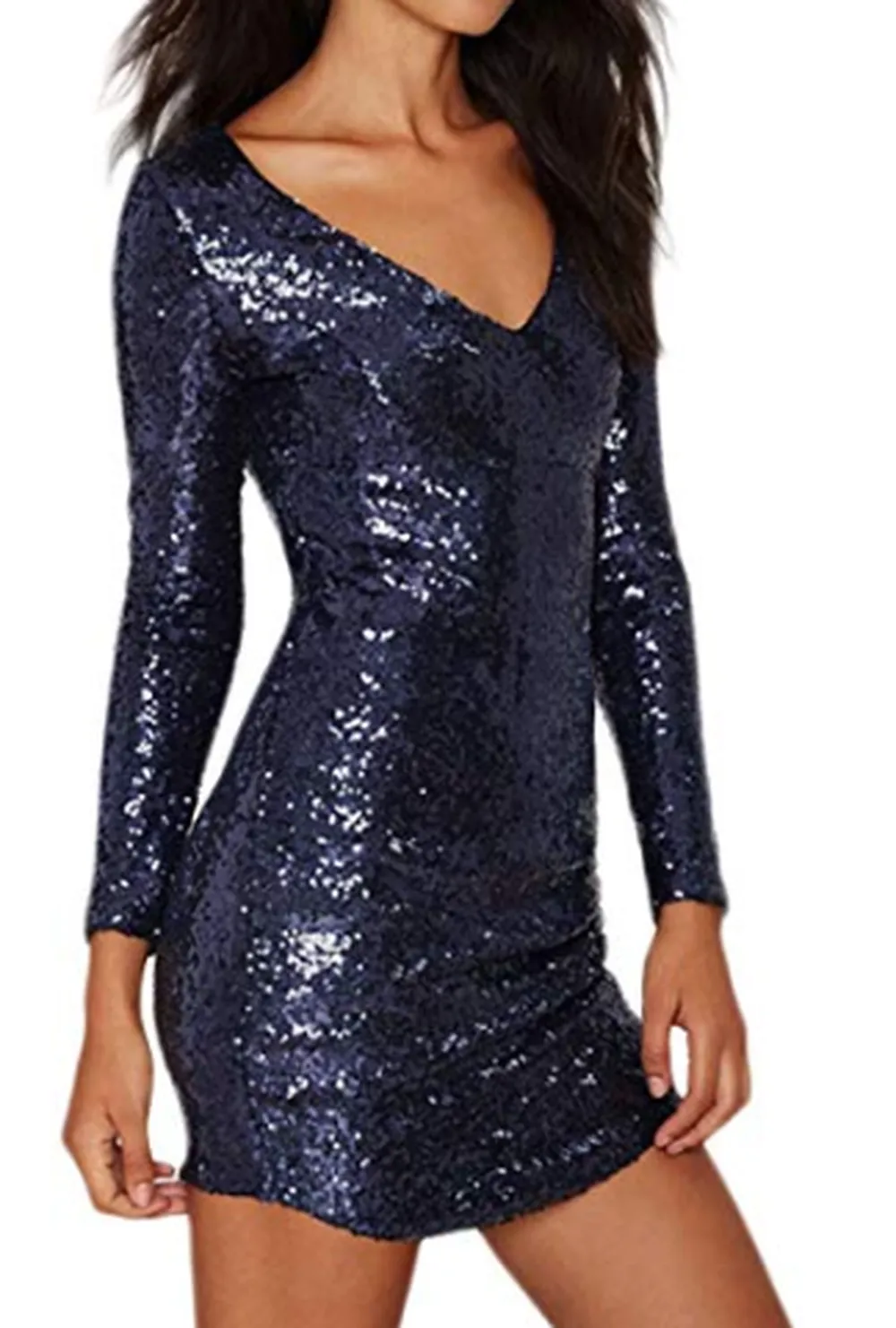 HDY Haoduoyi Apparel Golden Sequined Women Bodycon Mini Dress