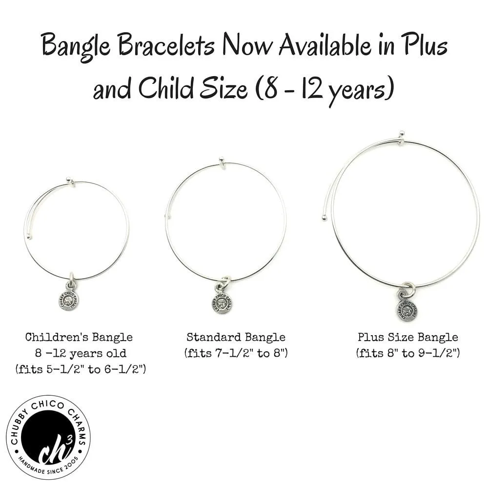 I Love My Basset Hound Heart Expandable Bangle Bracelet Set