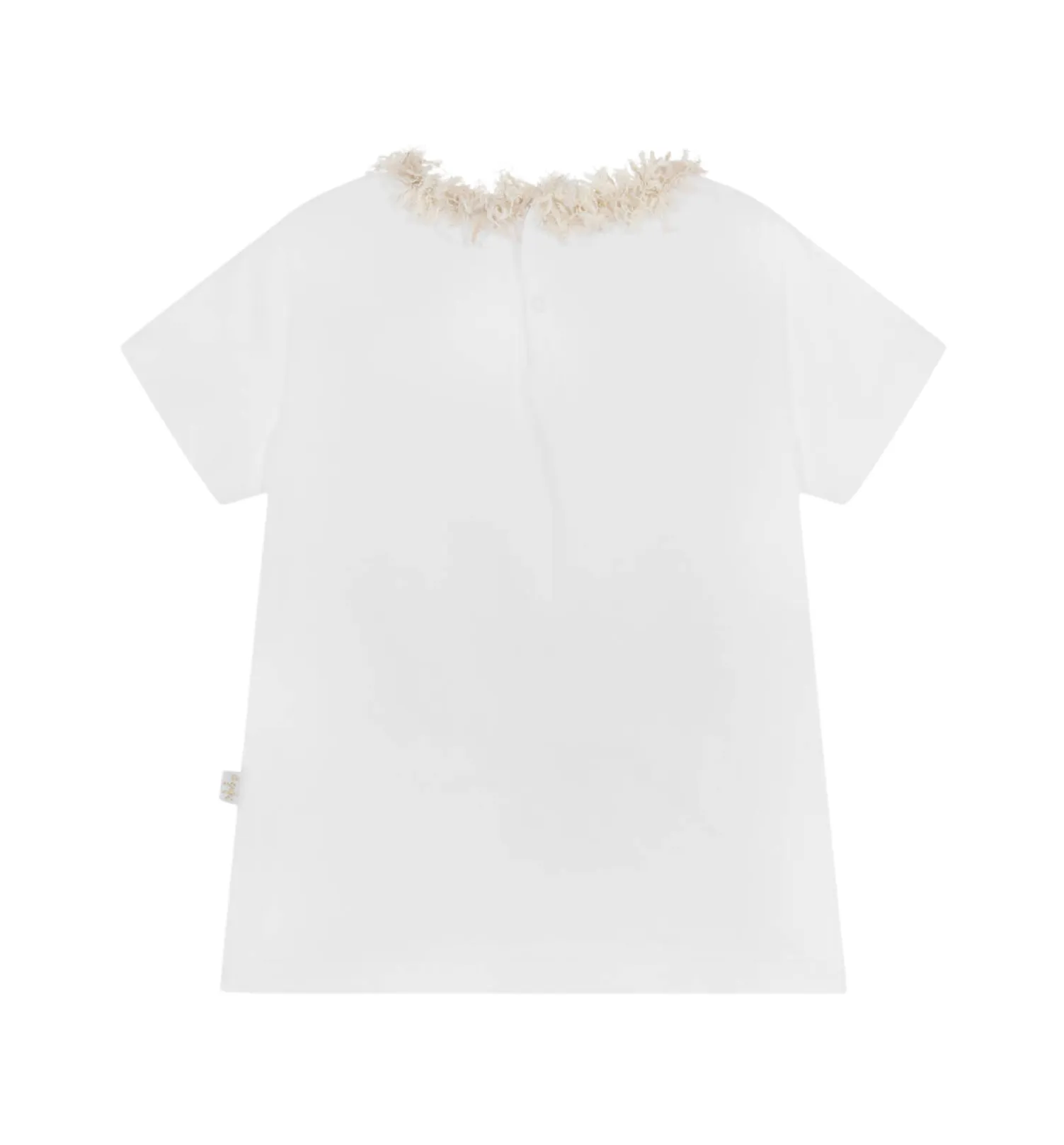 ILG White Short Sleeve Tee with Tweed Collar