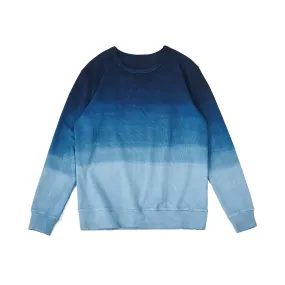 Indigo Plant Dyed Gradient Blue Pullover Sweater