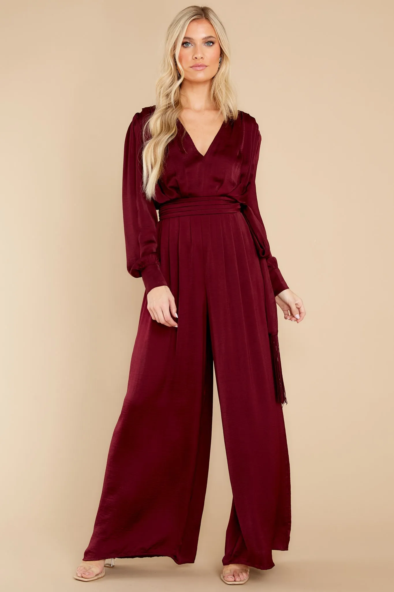 It's A Lifestyle Burgundy Jumpsuit