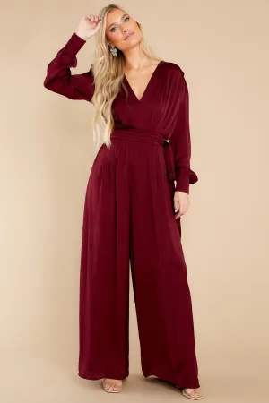 It's A Lifestyle Burgundy Jumpsuit