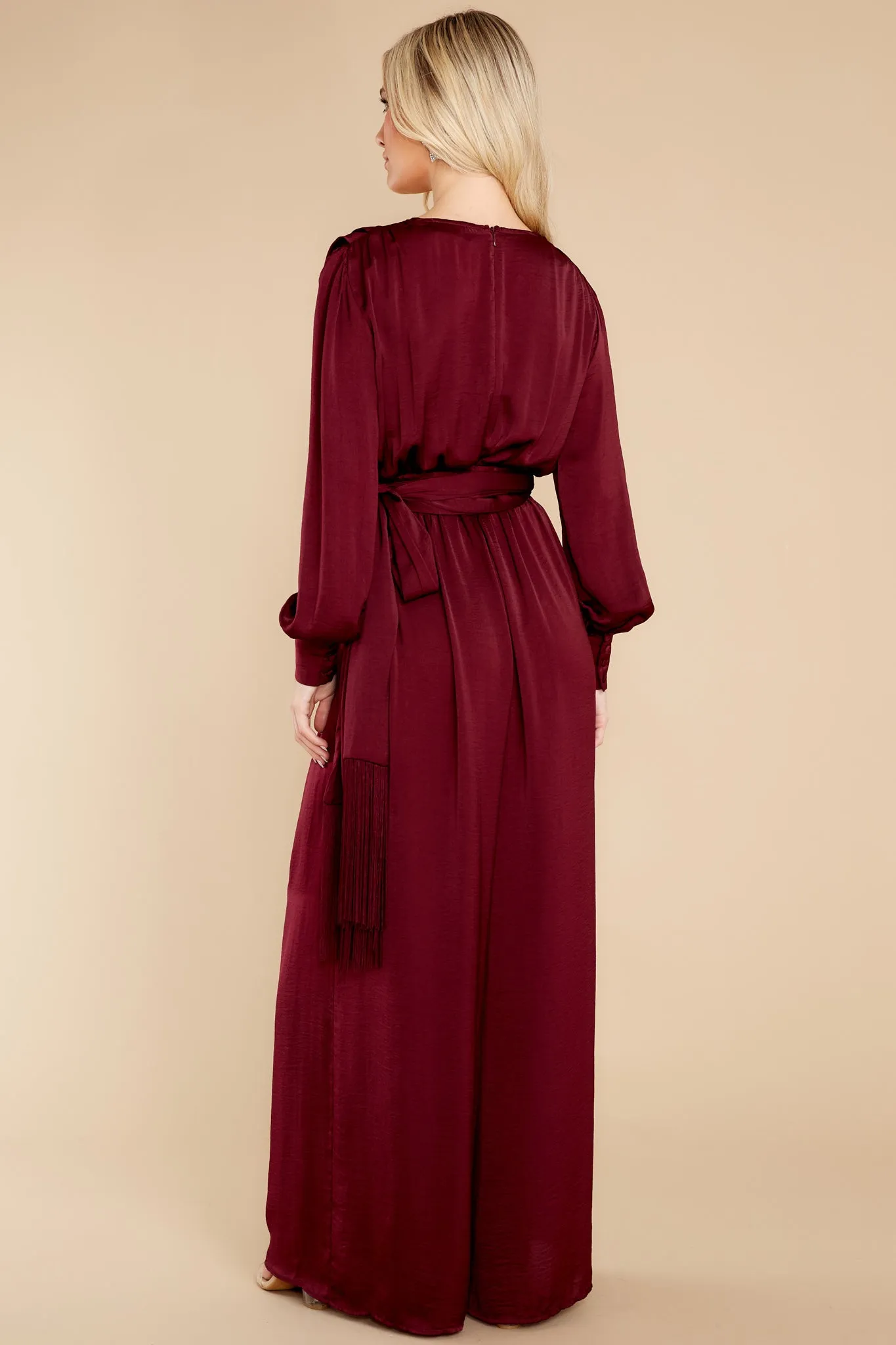 It's A Lifestyle Burgundy Jumpsuit