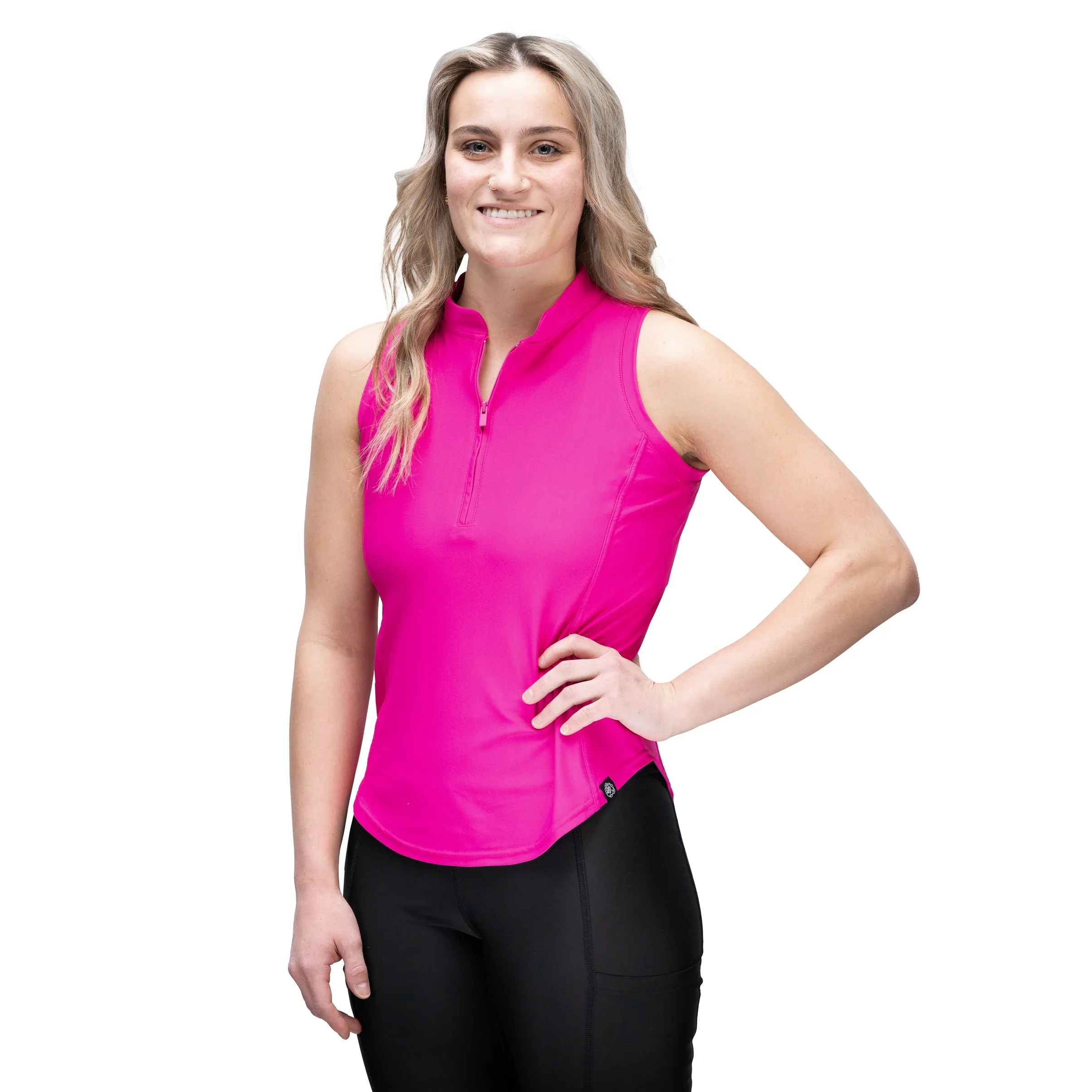 Joan Fitted Athletic Grooming Top Fuchsia