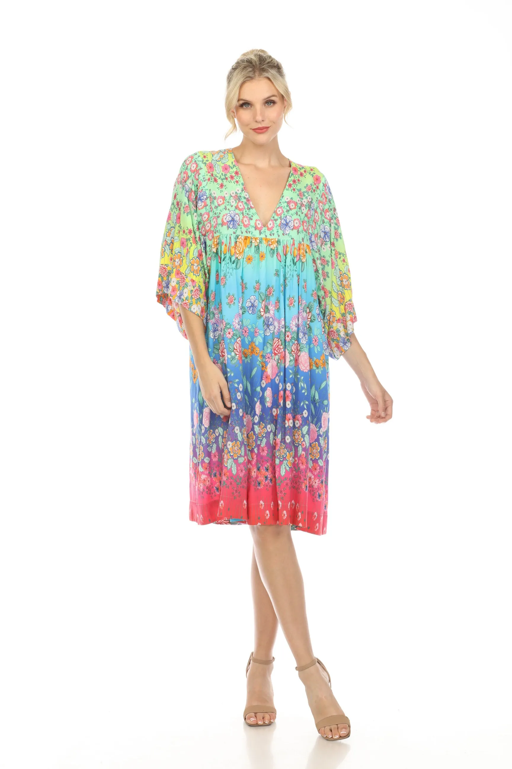 Johnny Was Rainbow Easy Swim Cover-Up Dress Boho Chic CSW9023AJ