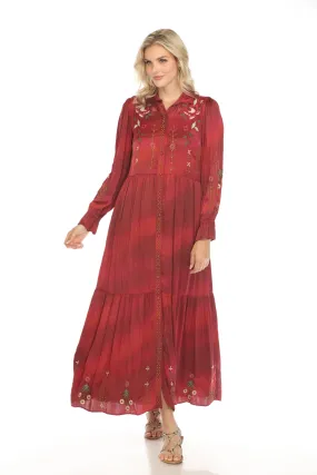 Johnny Was Workshop Viviana Smocked Tiered Maxi Dress W31023 Boho Chic