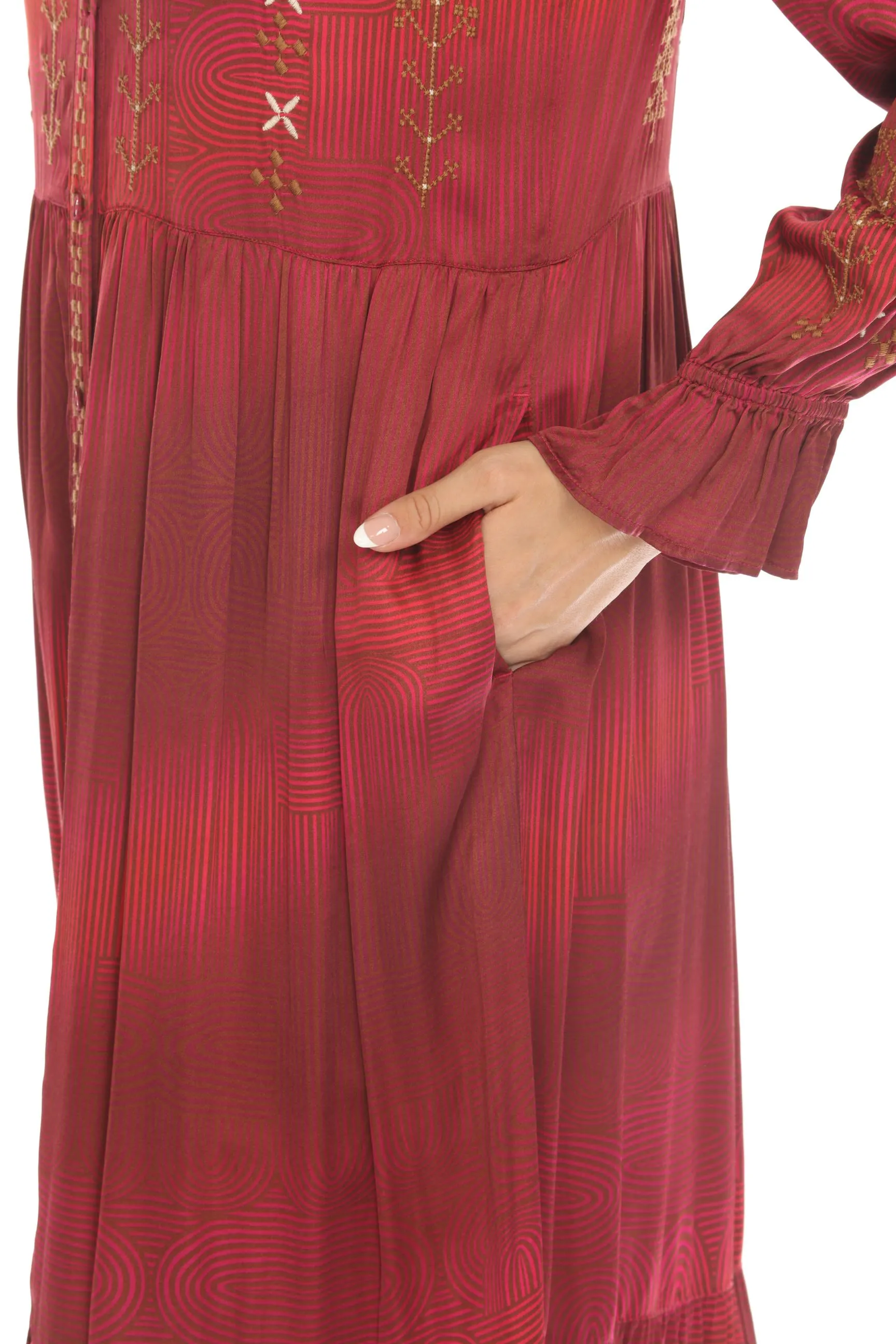 Johnny Was Workshop Viviana Smocked Tiered Maxi Dress W31023 Boho Chic