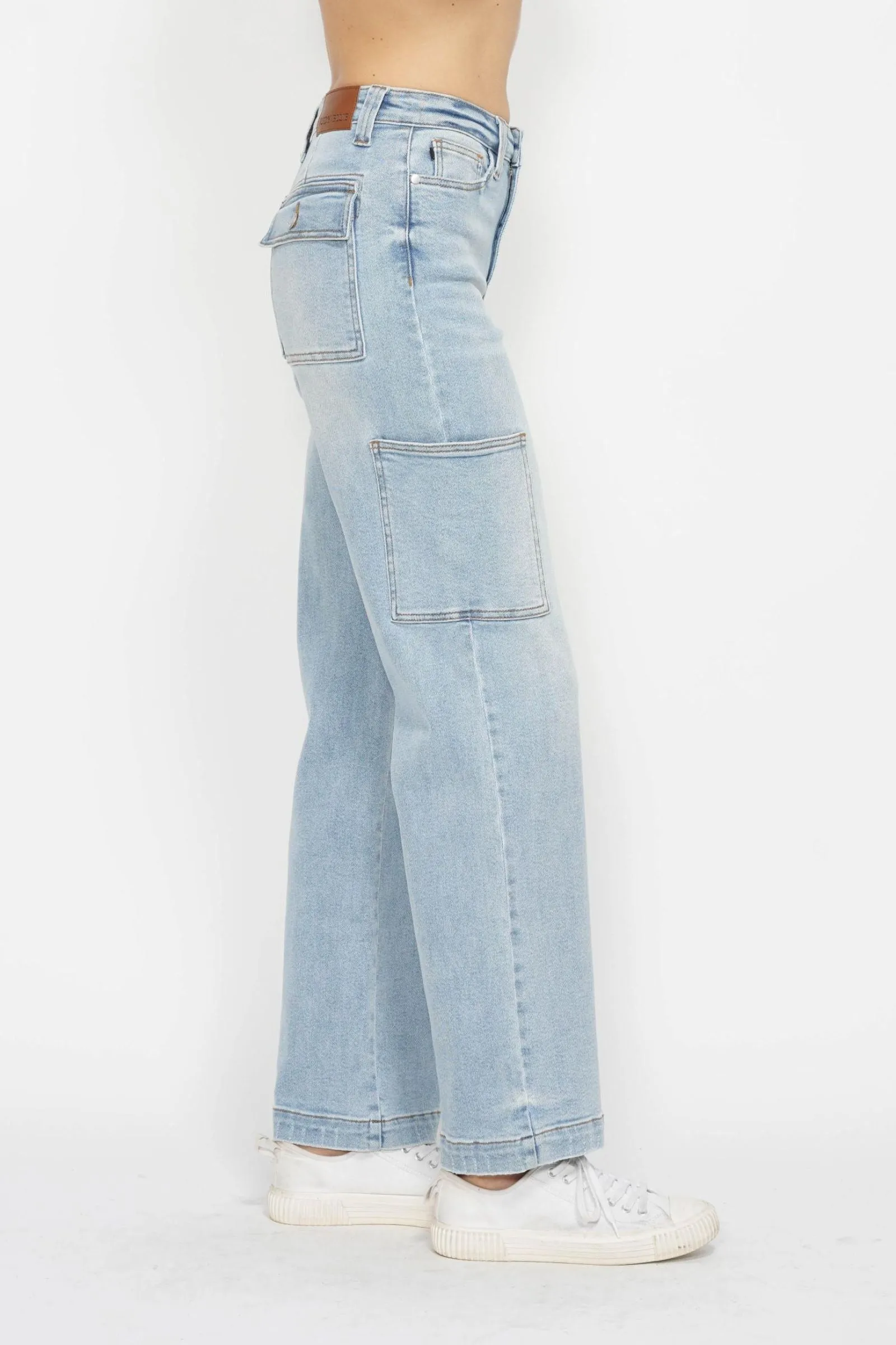 Judy Blue High Waist Cargo Wide Leg Denim 88924