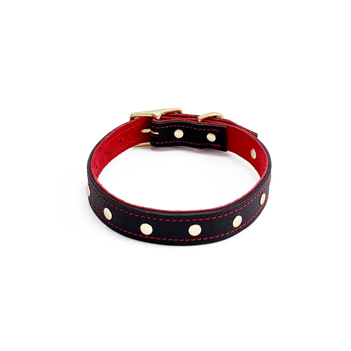 Lambert Classic Combo Studded Leather Dog Collar