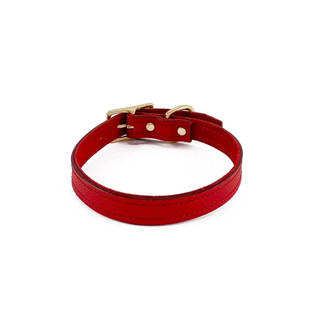 Lambert Classic Leather Dog Collar Cayenne